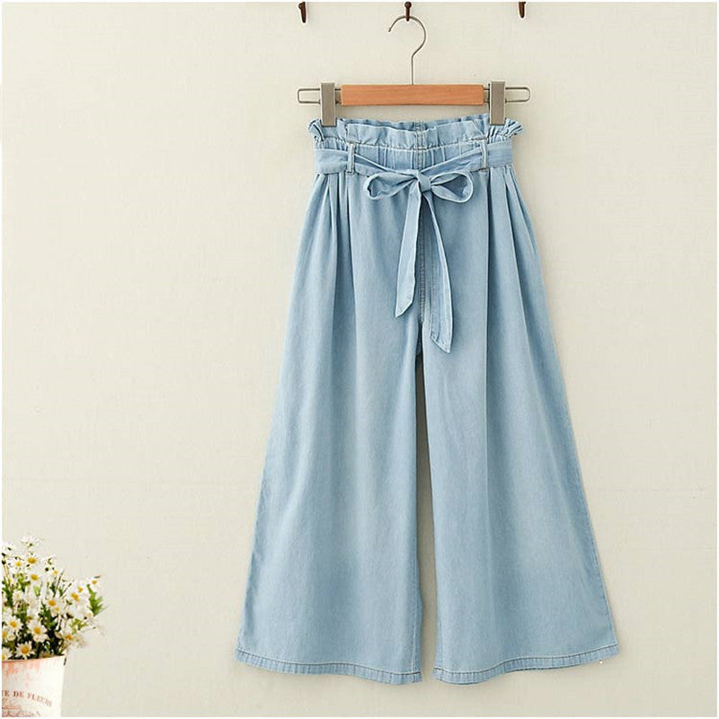 Sweet Wood Ear Jeans Cropped Pants Ladies