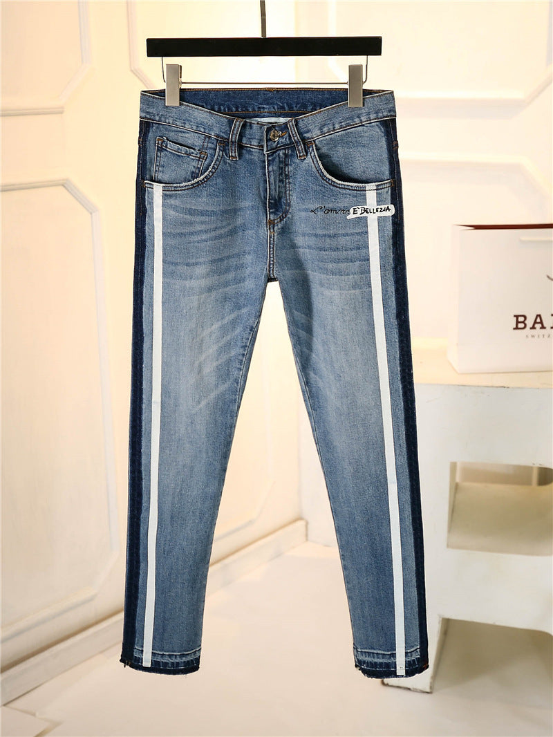 Womens Straight washed jeans
