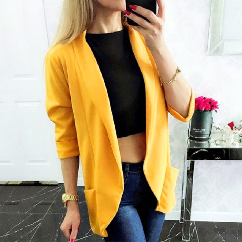 Long Sleeve Fashion Small Suit Coat For Women