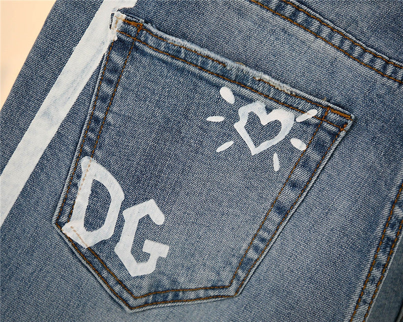 Womens Straight washed jeans