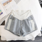 Wear Maternity Shorts, Mothers Wear Thin Denim Belly Lift Maternity Pants During Pregnancy