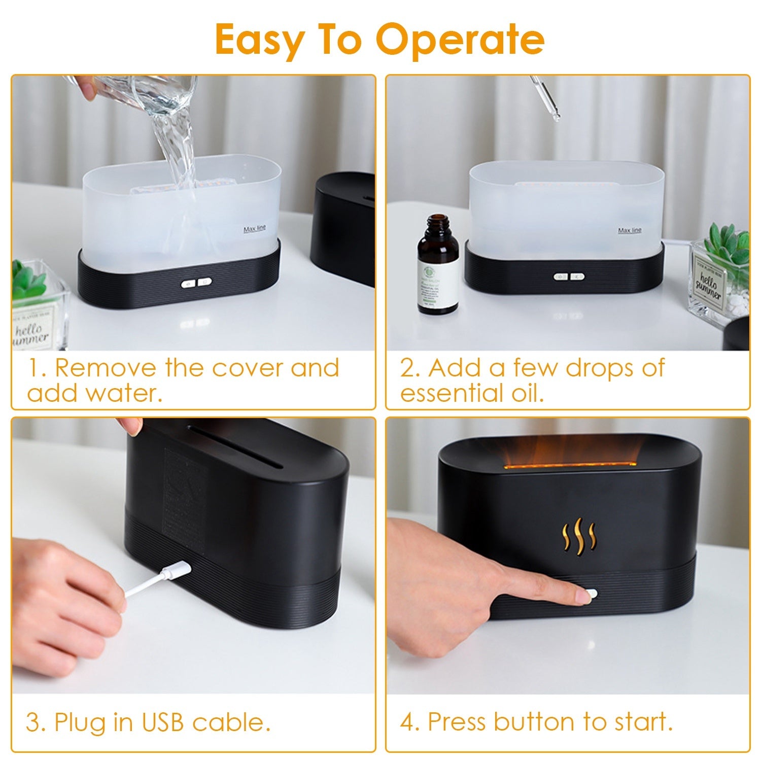120ml Cool Mist Humidifier Ultrasonic Aroma Essential Oil Diffuser With Soothing Sounds 7 Color Night Lights Waterless Auto Off For Relaxation And Sleeping