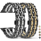 Seven Beads Stainless Steel Strap With Butterfly Buckle