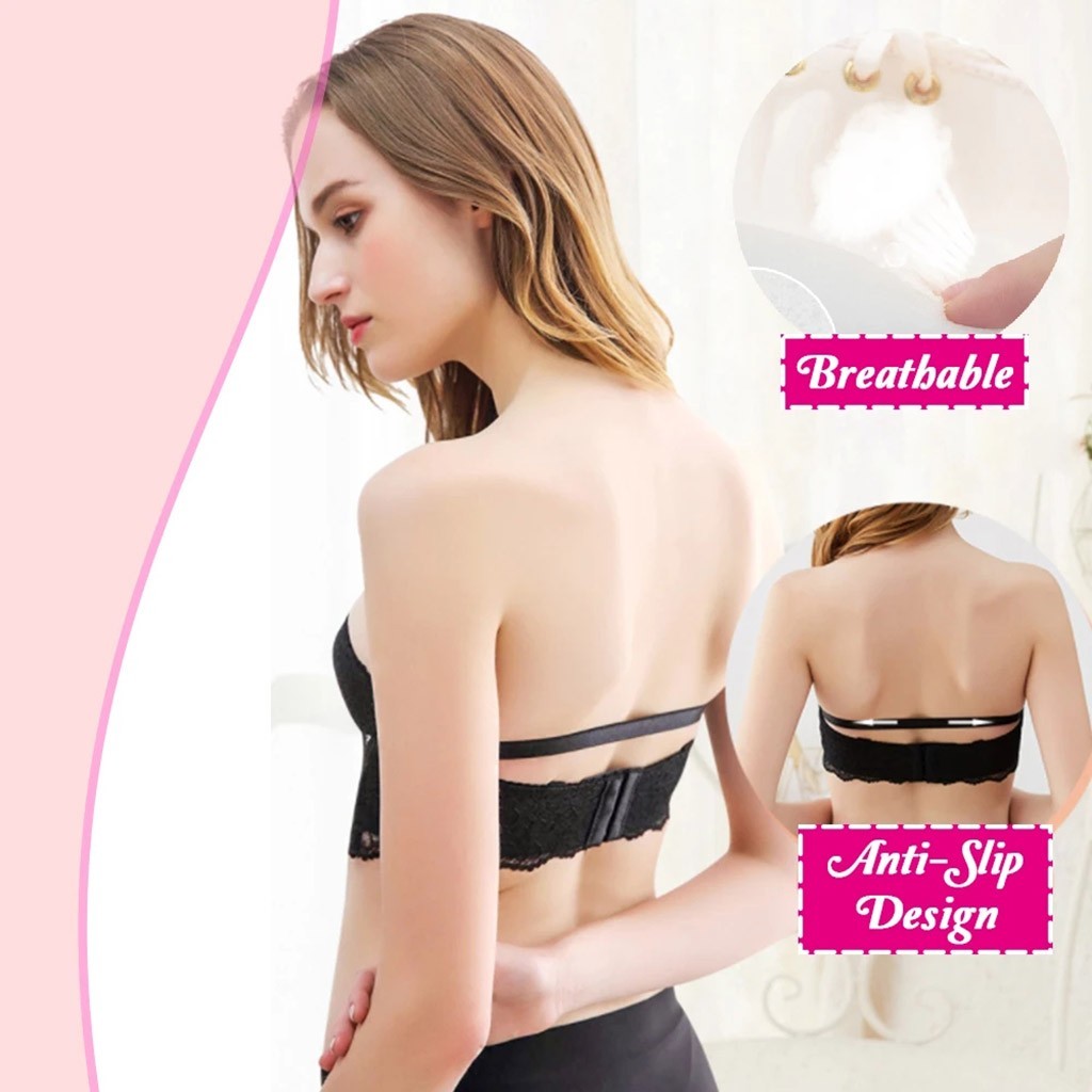 Strapless gathered bra