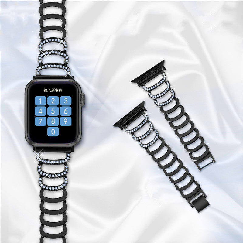 22mm Metal C-shaped Diamond Strap