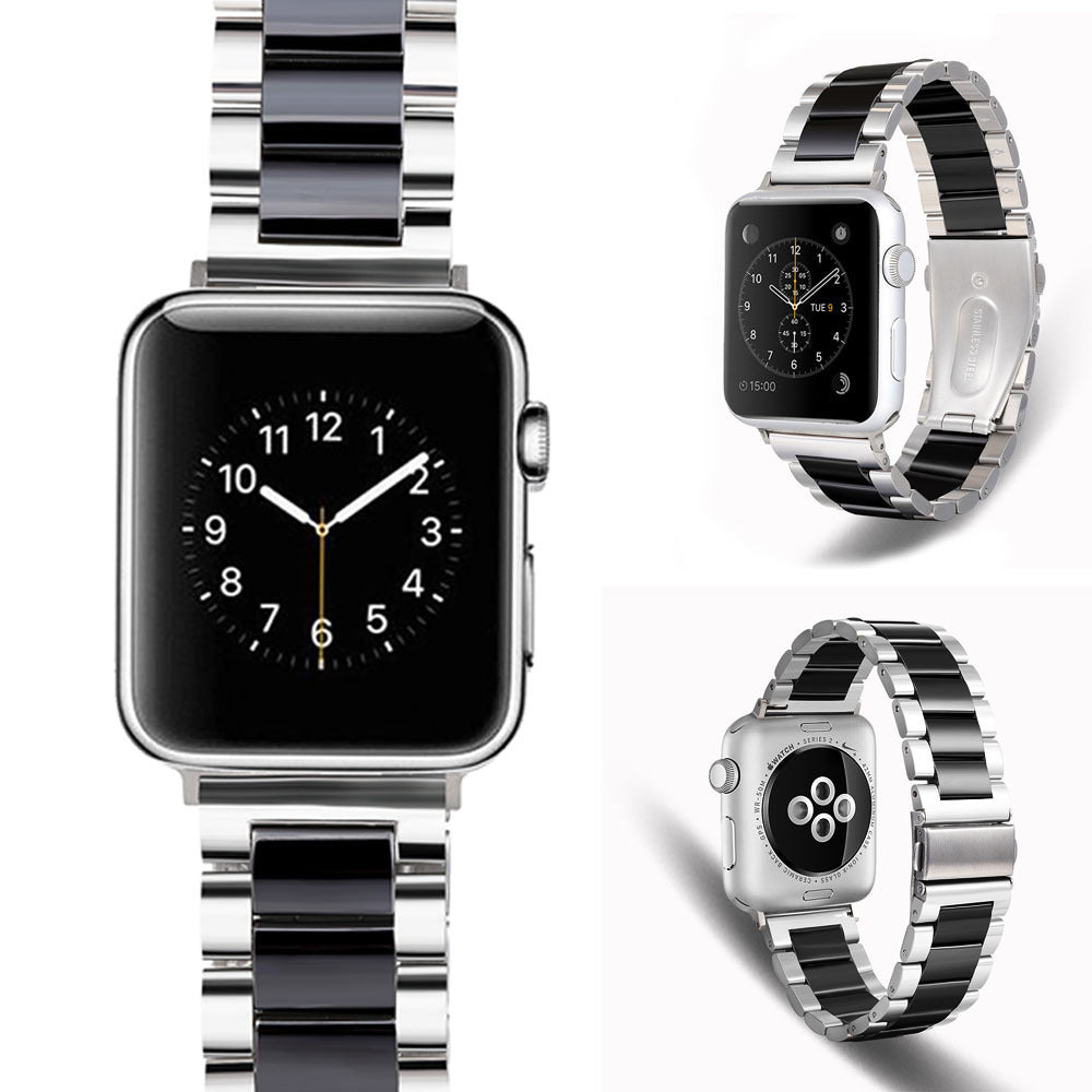 22mm Interface Stainless Steel Three Beads Ceramic Strap Metal Link