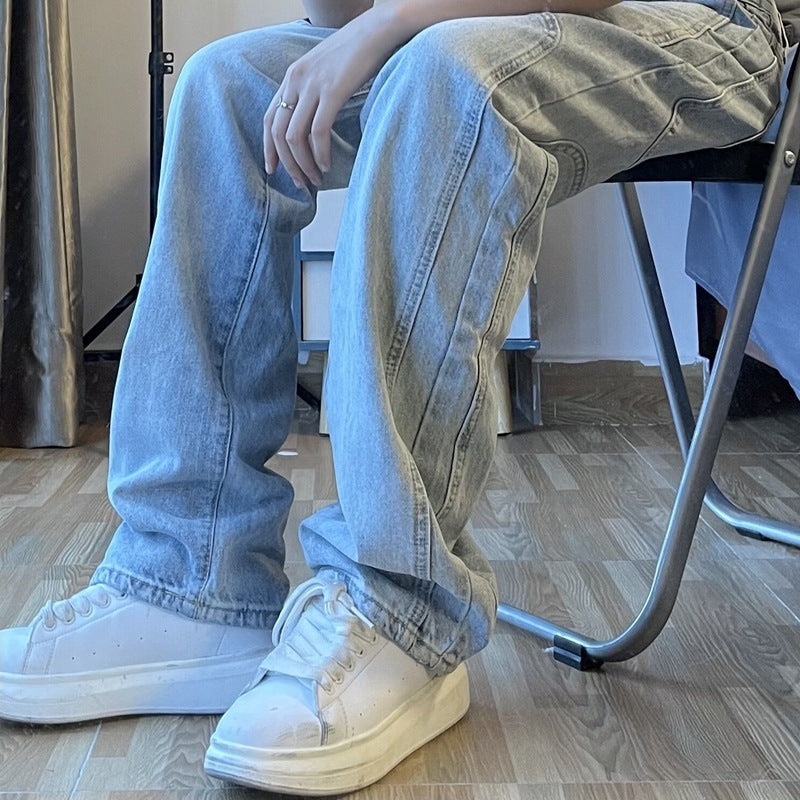 National Tide Straight Retro Wash Fashion Jeans Men And Women Ins