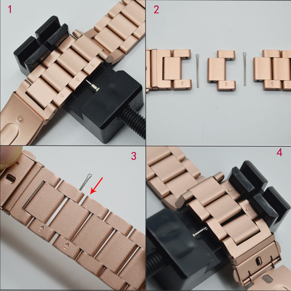 22mm Interface Stainless Steel Three Beads Ceramic Strap Metal Link
