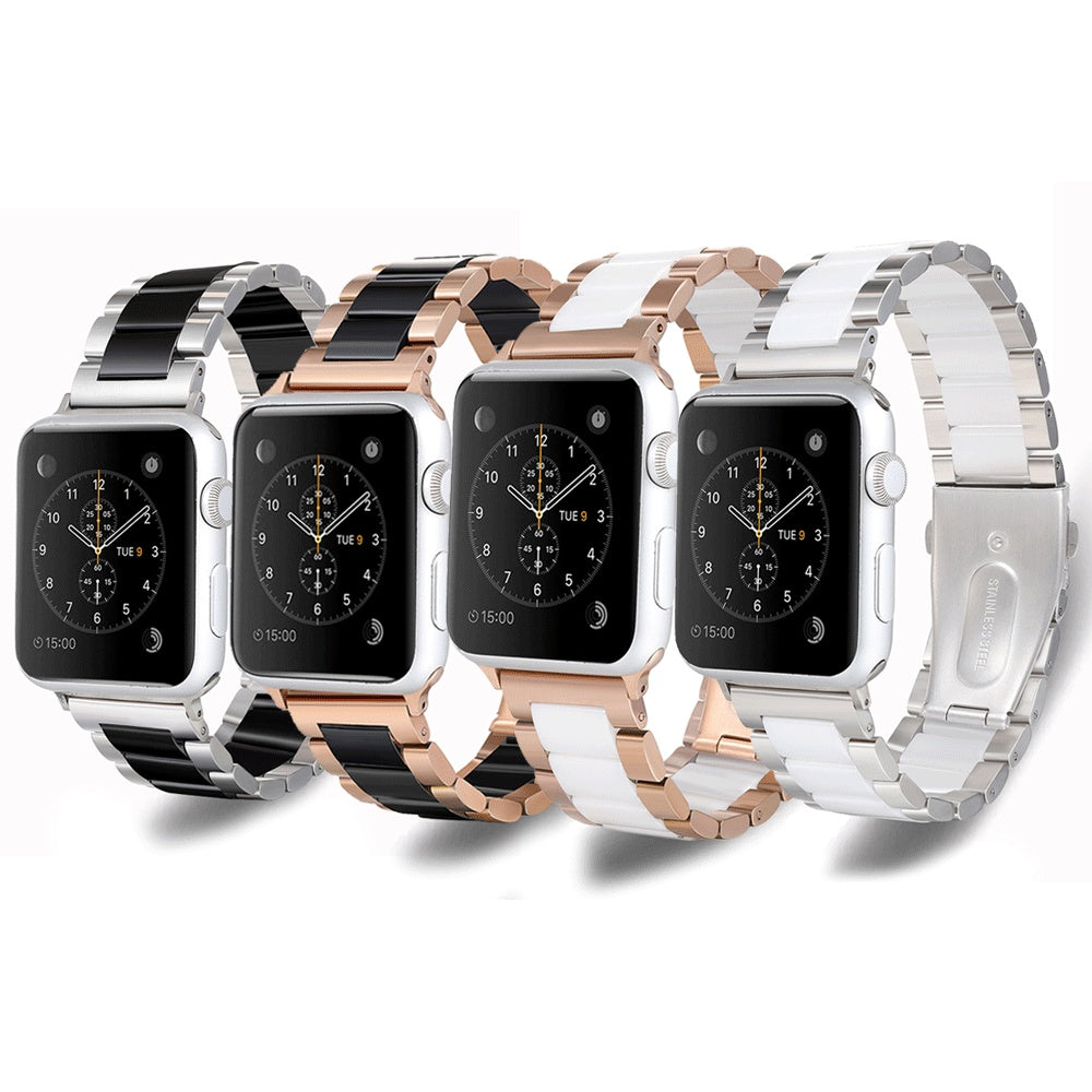 22mm Interface Stainless Steel Three Beads Ceramic Strap Metal Link