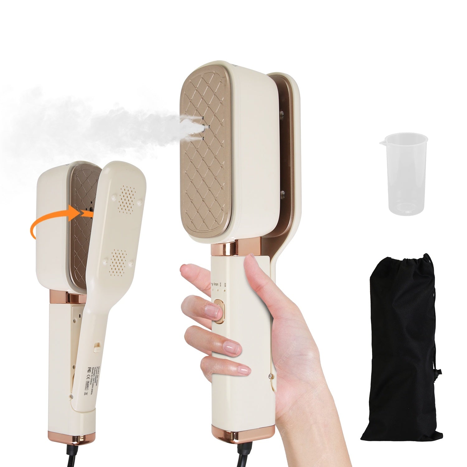 1Set Steam Iron Press 3 In 1 Travel Steamer For Clothes With 180 Degree Flip Head Portable Handheld Flat Iron 1000W Wrinkles Remover Wet And Dry Ironing Garment Steamer 20S Fast Heat Up