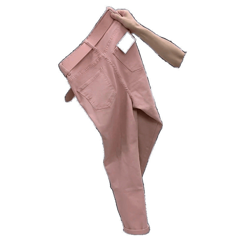 Plus Size Women Loose Pure Color All-matching Harem Jeans