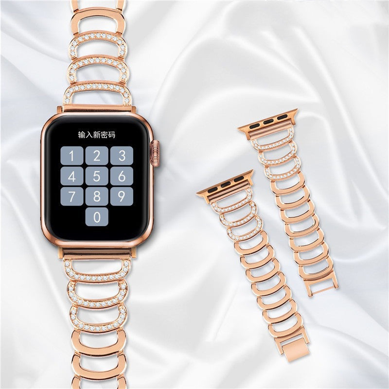 22mm Metal C-shaped Diamond Strap