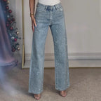 Hot Girl With High Waist Straight Leg Pants